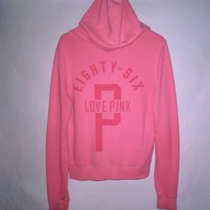 Pink Victoria secret hooded sweatshirt jacket